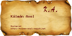 Kálmán Axel névjegykártya